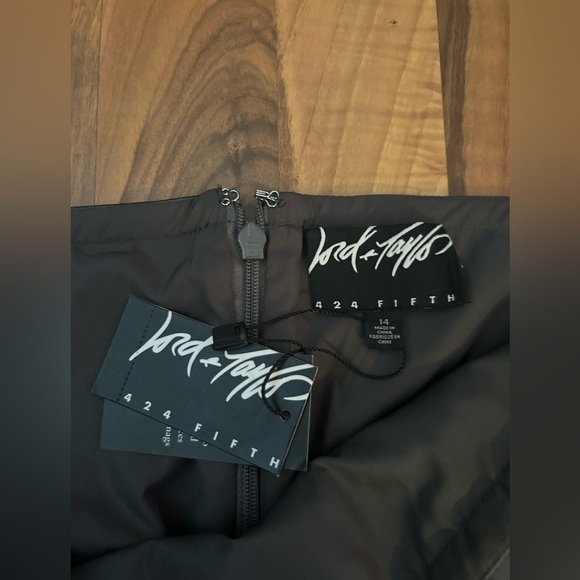 Lord & Taylor Black Laser-Cut Pencil Skirt - Picture 2 of 6